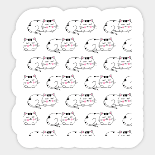 Happy Cute Cat Lazy Pattern Sticker